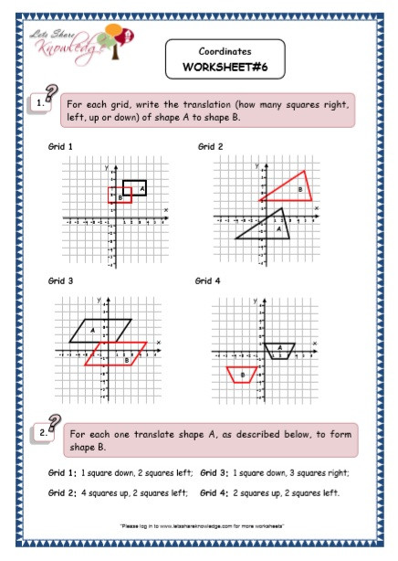 Ordered Pairs Worksheet 5th Grade Grade 5 Maths Resources Coordinates Printable Worksheets