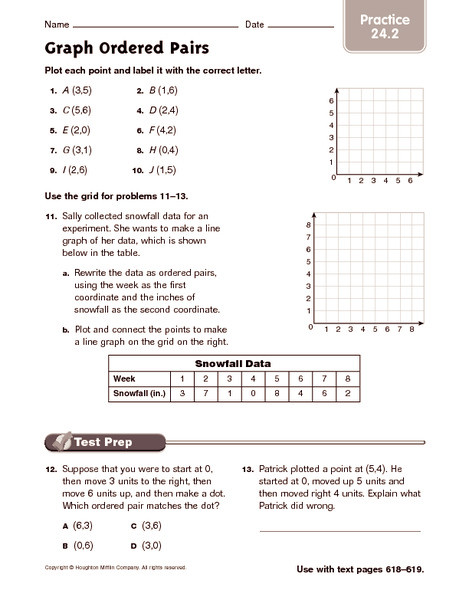 Ordered Pairs Worksheet 5th Grade Graph ordered Pairs Practice Worksheet for 4th 5th Grade