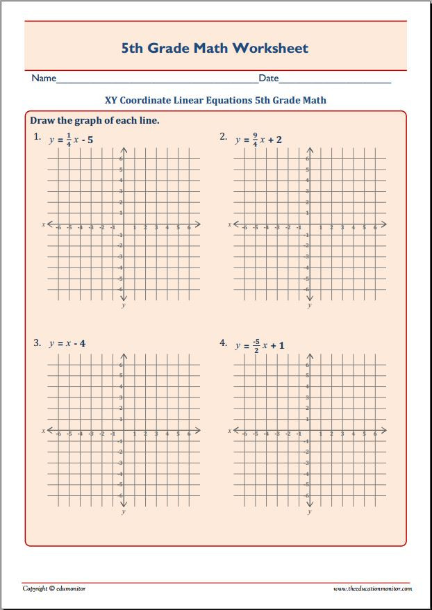 Ordered Pairs Worksheet 5th Grade Graphing Linear Equations Worksheet 5th Grade Tessshebaylo