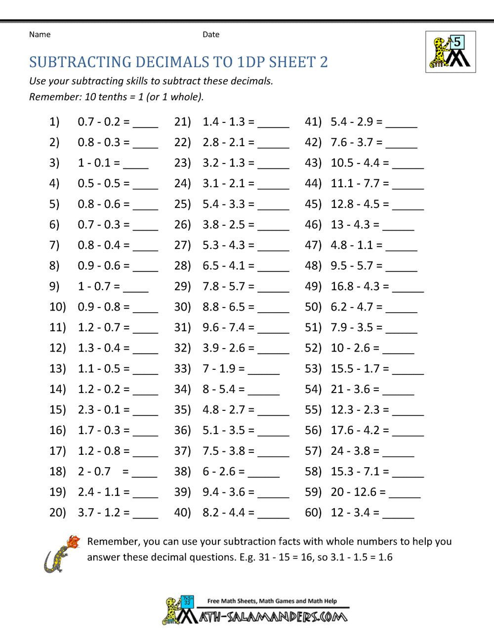 Ordering Decimals Worksheet 5th Grade 3 Paring Decimals Worksheet 5th Grade In 2020