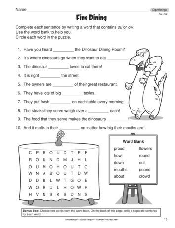 Ou Ow Worksheets 2nd Grade Fine Dining Lesson Plans the Mailbox