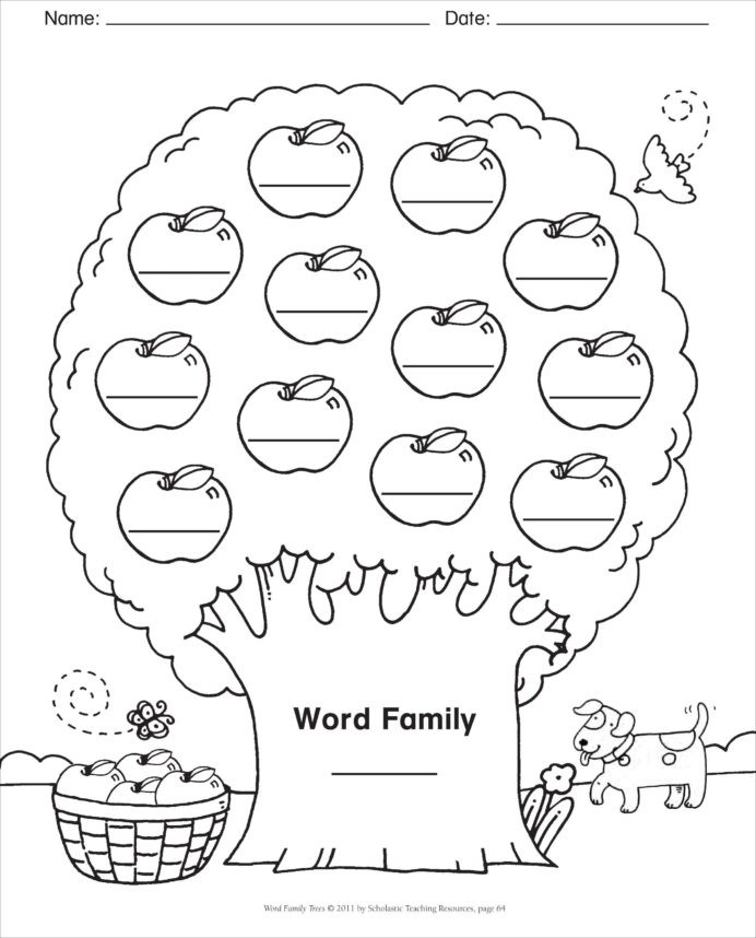 Ou Ow Worksheets 3rd Grade Word Family Template Blank Tree Spelling Ou Ow Phonics
