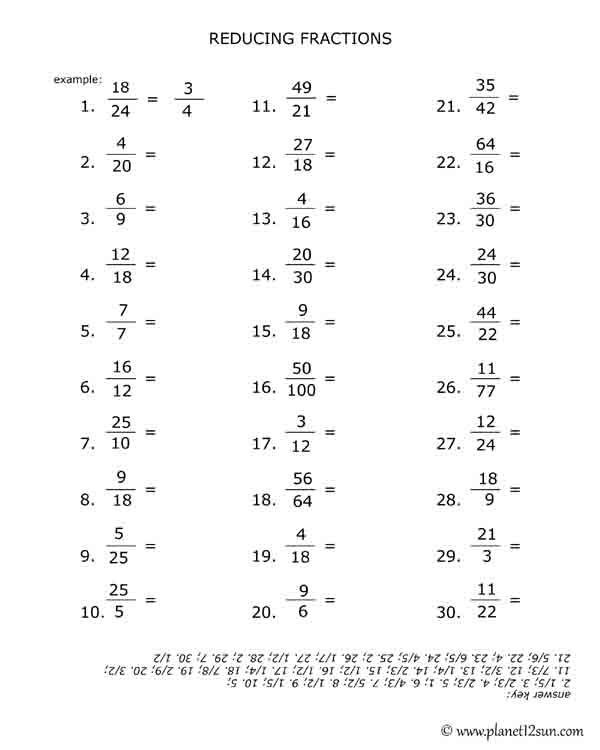 Pattern Worksheets 4th Grade Reducing Fractions Printable Worksheets Worksheets