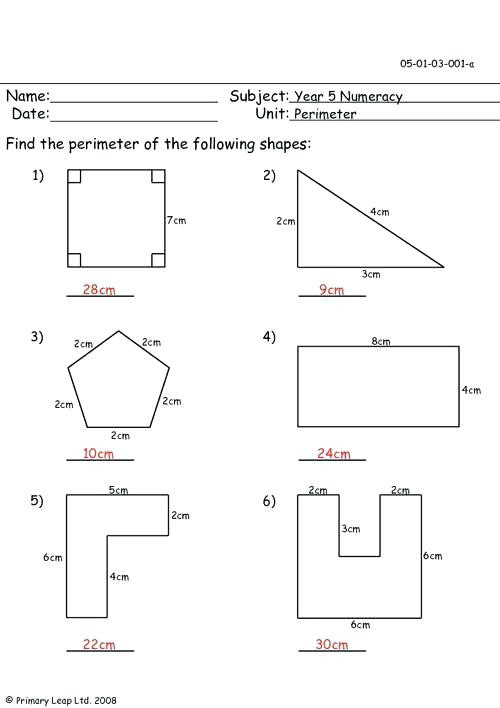 Perimeter Worksheet 3rd Grade Free Perimeter Worksheets Download Free Educational