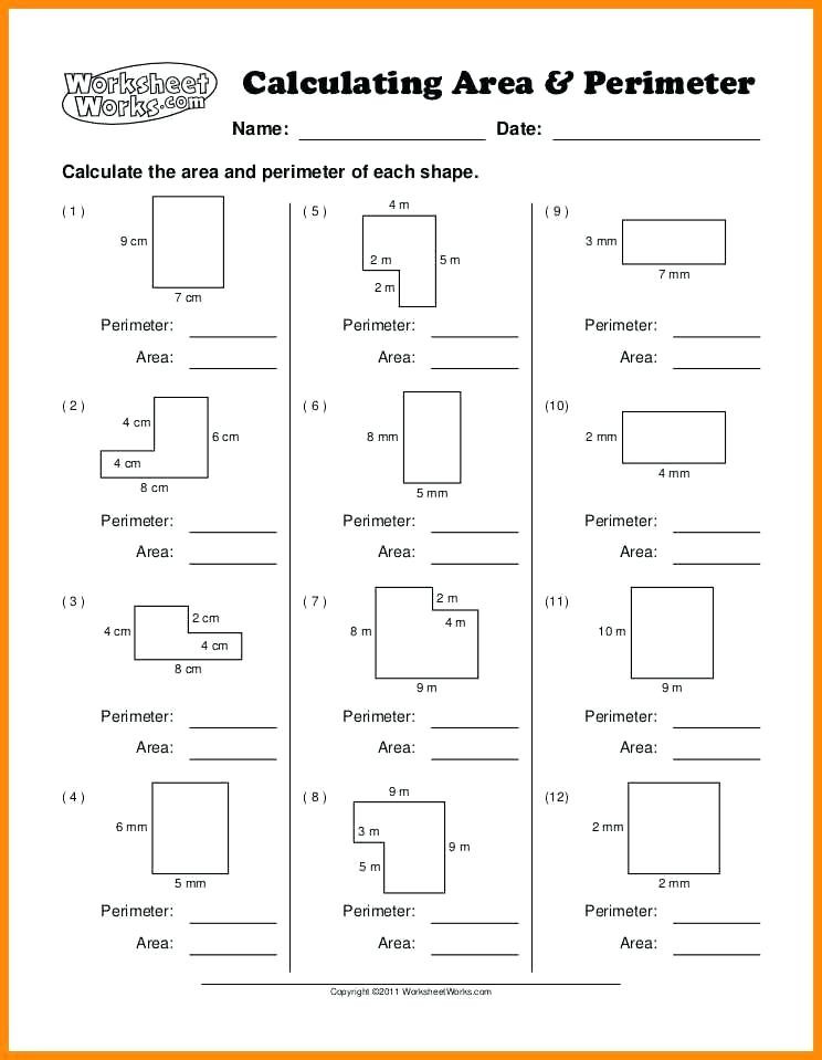 Perimeter Worksheet for 3rd Grade Perimeter Worksheets for 3rd Grade Find the Perimeter