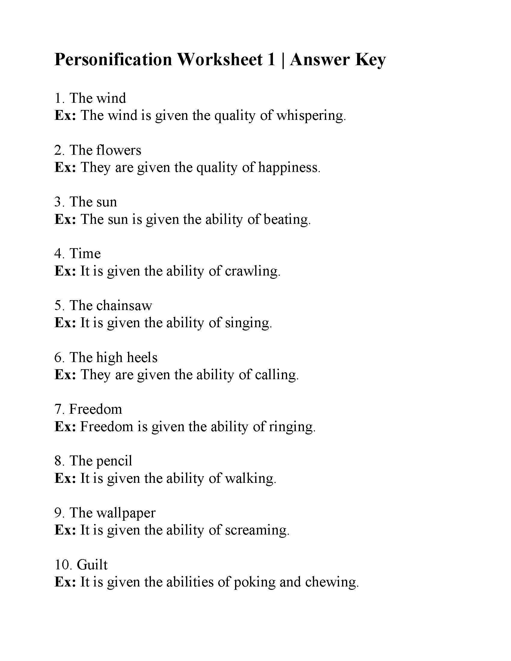 20 Personification Worksheets 6th Grade Desalas Template