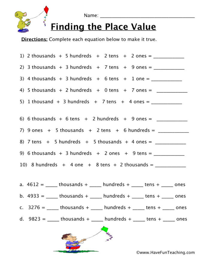 Place Value Worksheet 3rd Grade Place Value Worksheets 3rd Grade for Free High School Math