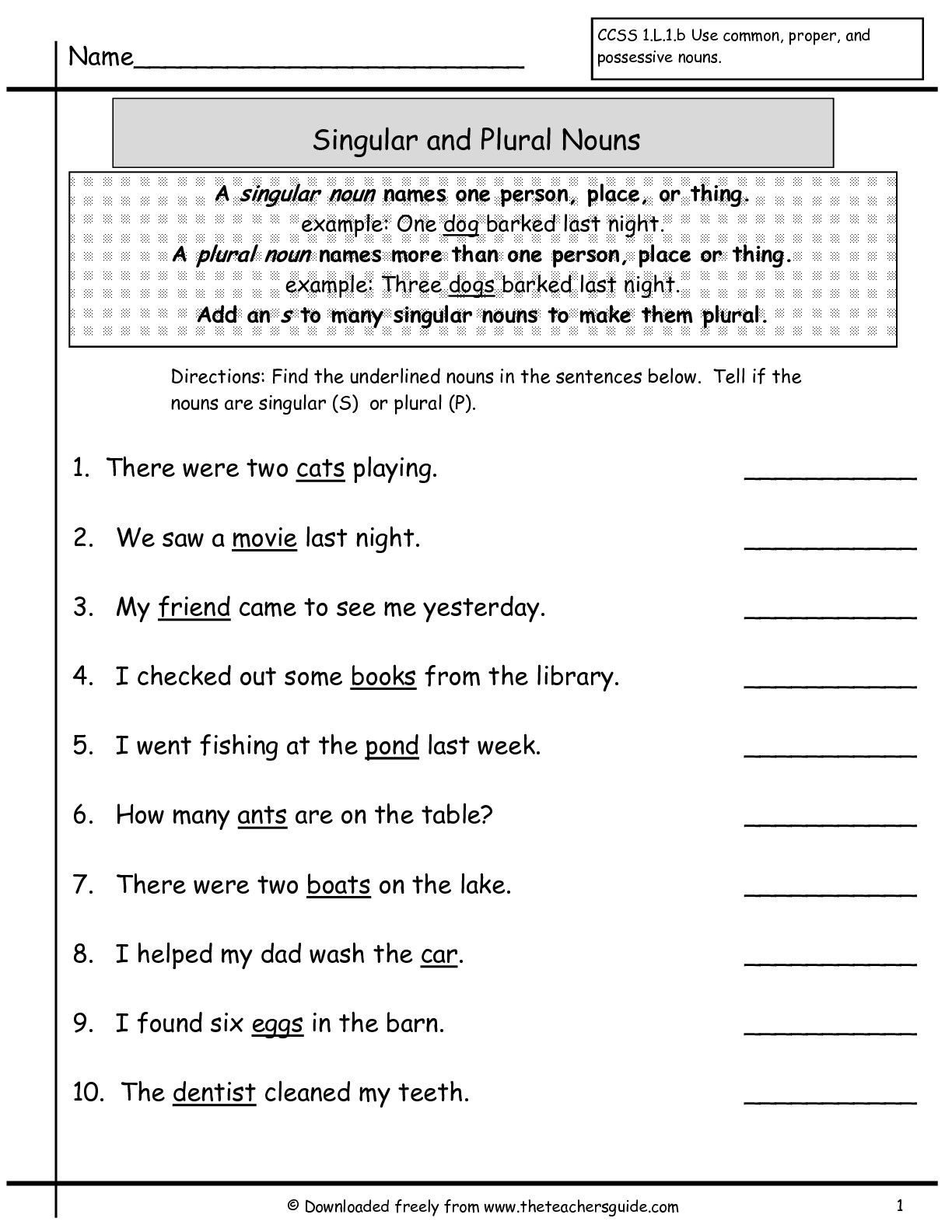 Plurals Worksheet 3rd Grade Grammar Worksheets 3rd Grade Google Search