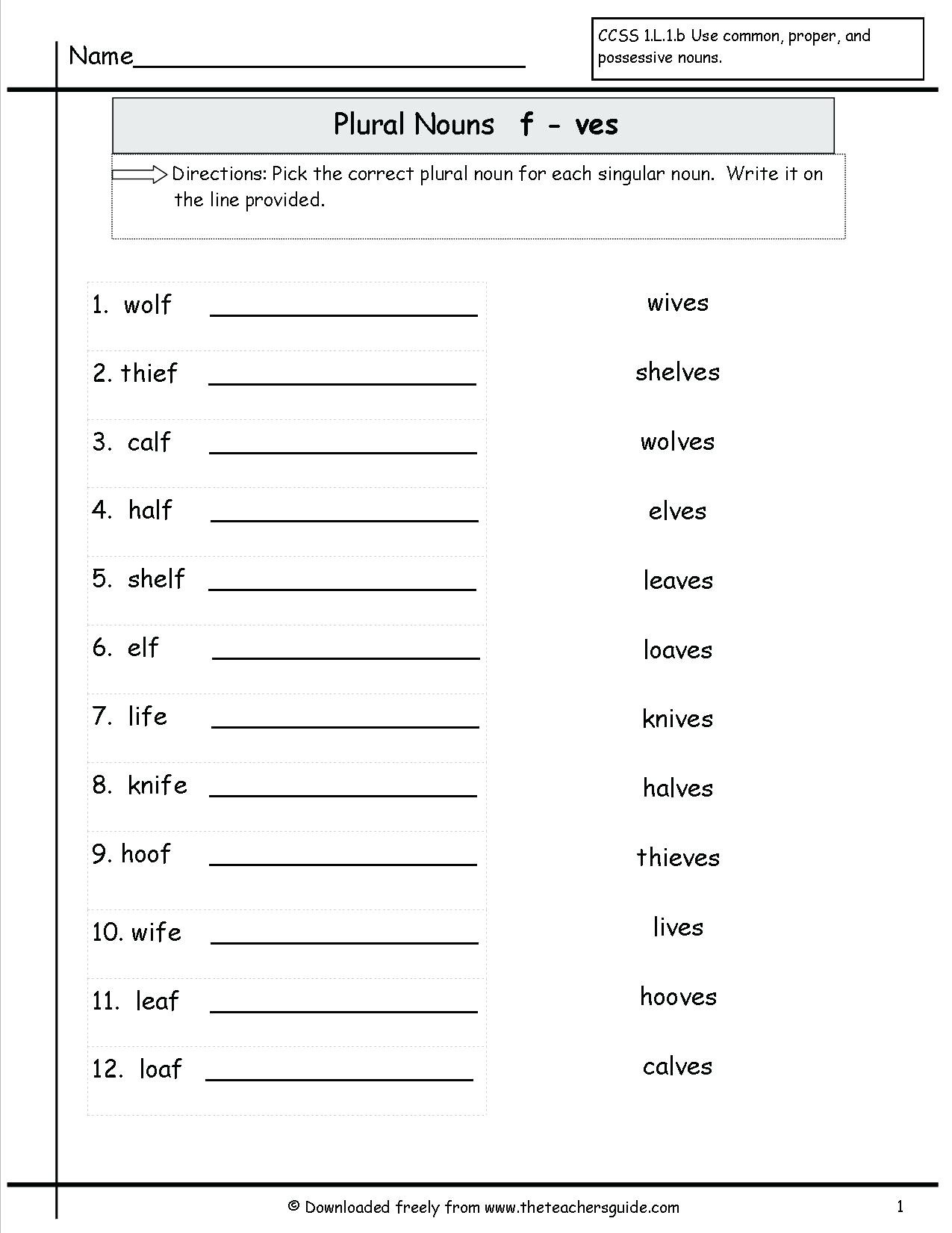 Plurals Worksheet 3rd Grade Noun Worksheets 3rd Grade Plural Nouns Worksheet Free