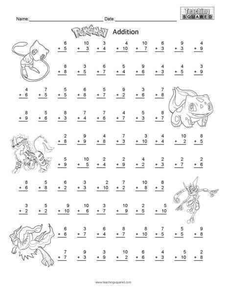 Pokemon Math Worksheets Printable Pin On Free Printable Math Worksheets