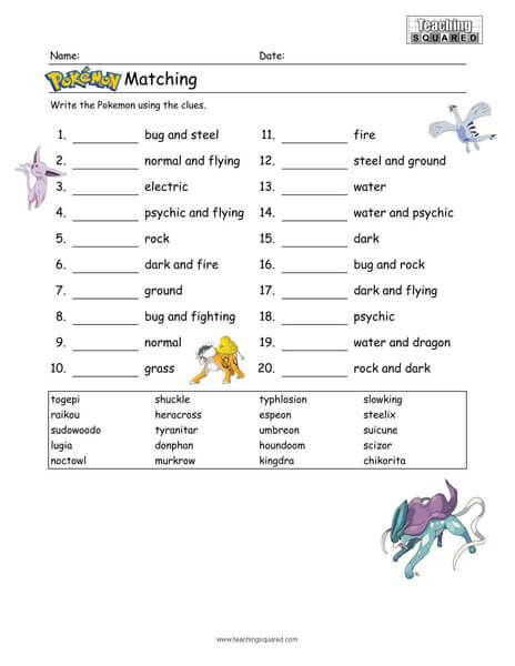 Pokemon Math Worksheets Printable Pokémon Worksheets