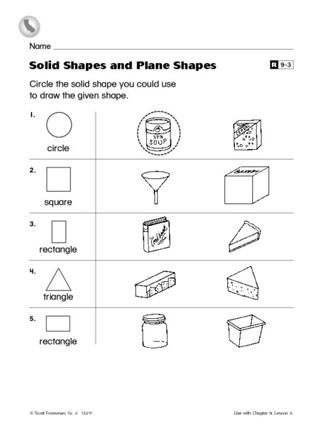 Polygon Worksheets 2nd Grade solid Shapes and Plane Shapes Worksheet for 2nd Grade