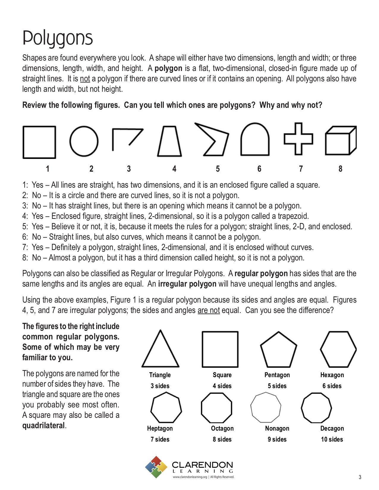Polygon Worksheets 5th Grade Polygons