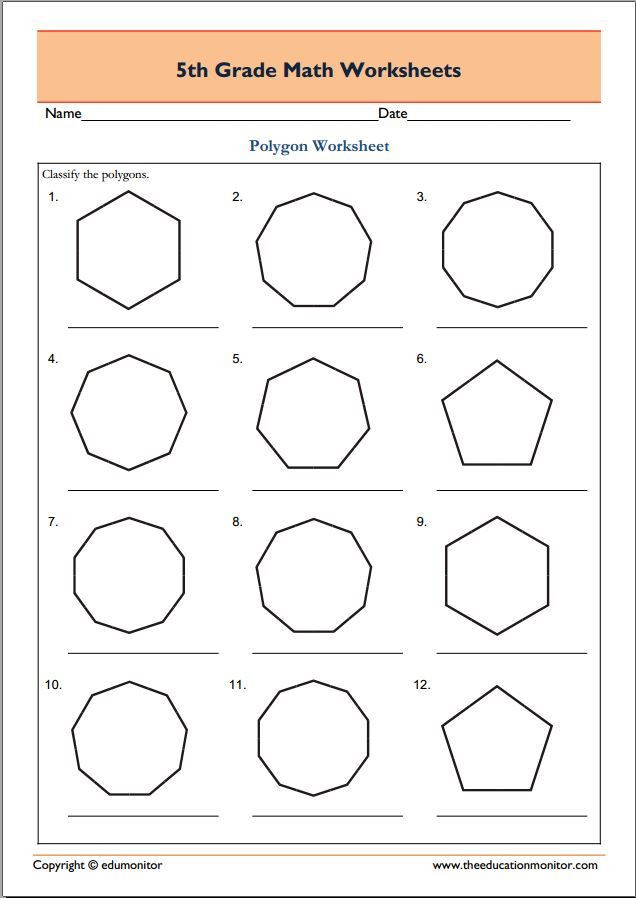 Polygons Worksheets 5th Grade 5th Grade Geometry Math Worksheets Polygons