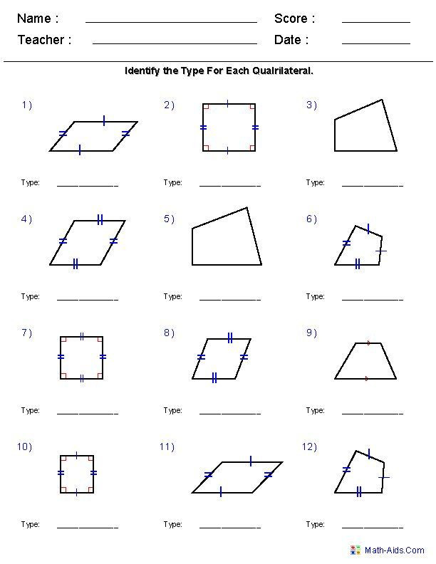 Polygons Worksheets 5th Grade Geometry Worksheets
