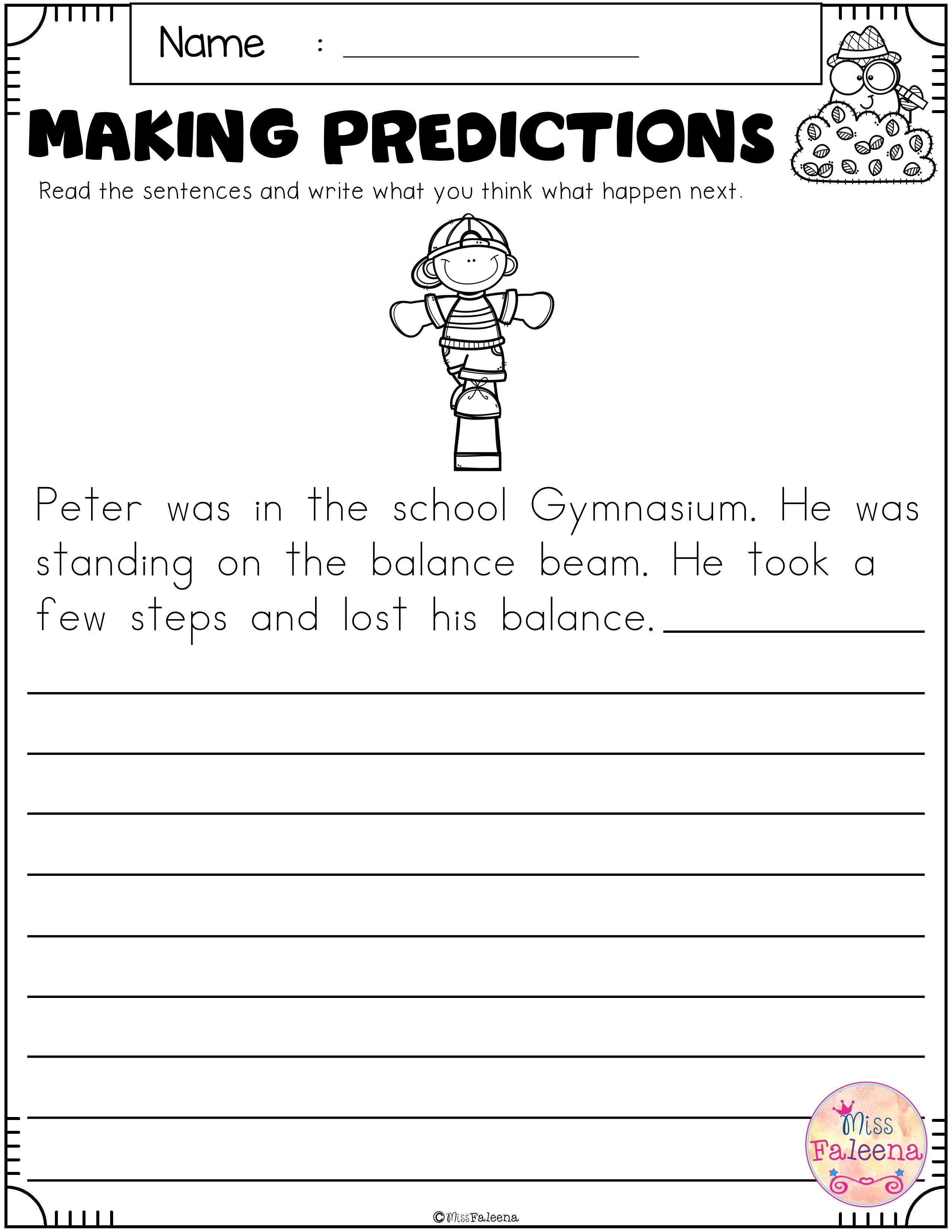 Prediction Worksheets 3rd Grade Free Making Predictions