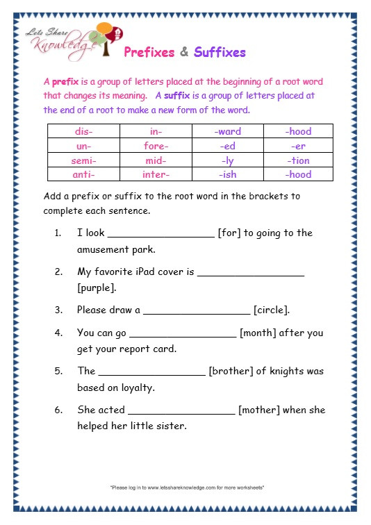 20 Prefix Suffix Worksheet 3rd Grade Desalas Template