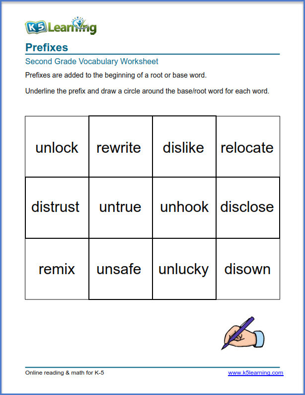 Prefixes Worksheet 3rd Grade 2nd Grade Vocabulary Worksheets Printable and organized by