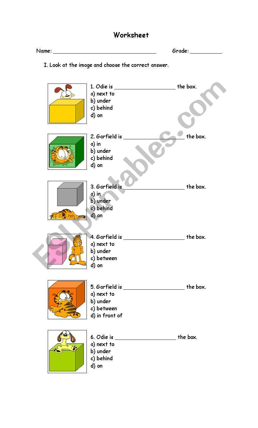 Preposition Worksheets for Grade 1 Prepositions Esl Worksheet by Betzita