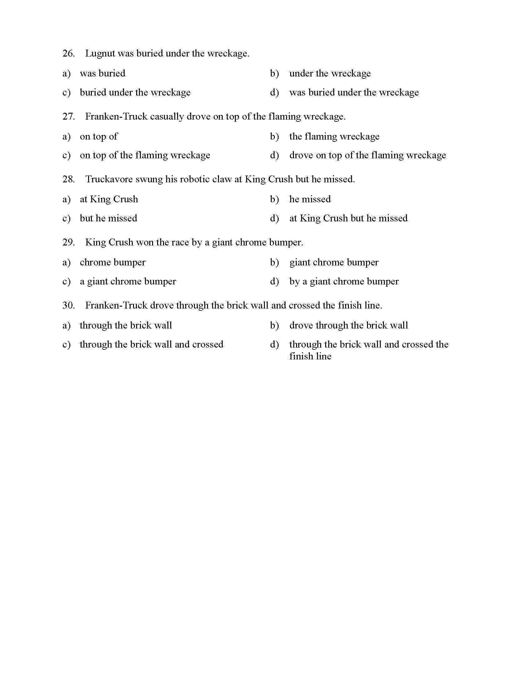 Prepositional Phrases Worksheet 6th Grade Prepositional Phrases Worksheet 1 Reading Level 2