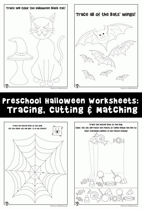 Preschool Halloween Worksheets Free Preschool Halloween Worksheets Tracing Cutting &amp; Matching