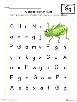 Preschool Letter G Worksheets Letter G Worksheets for Preschoolers Alphabet Letter Hunt
