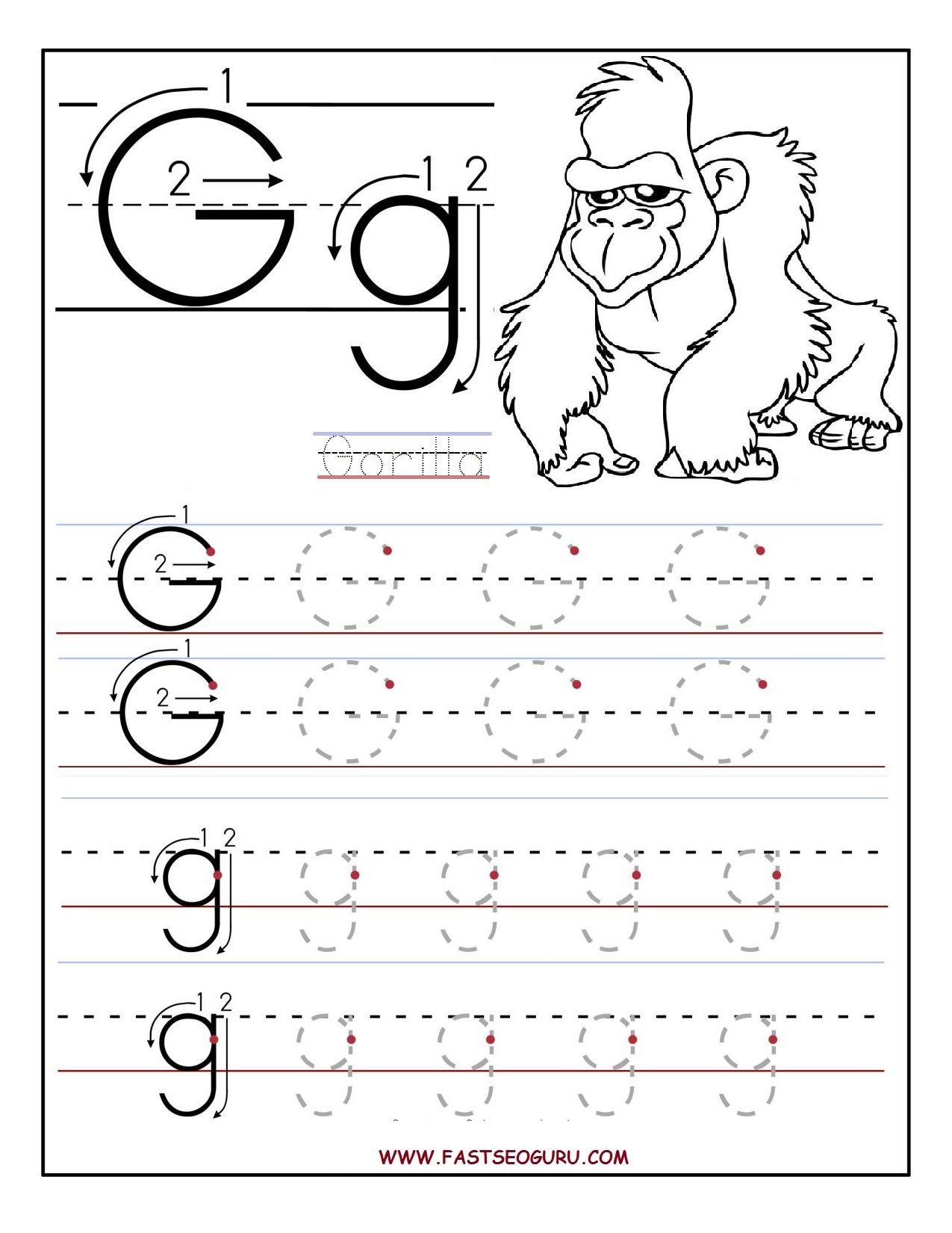 Preschool Letter G Worksheets Worksheets for Preschoolers
