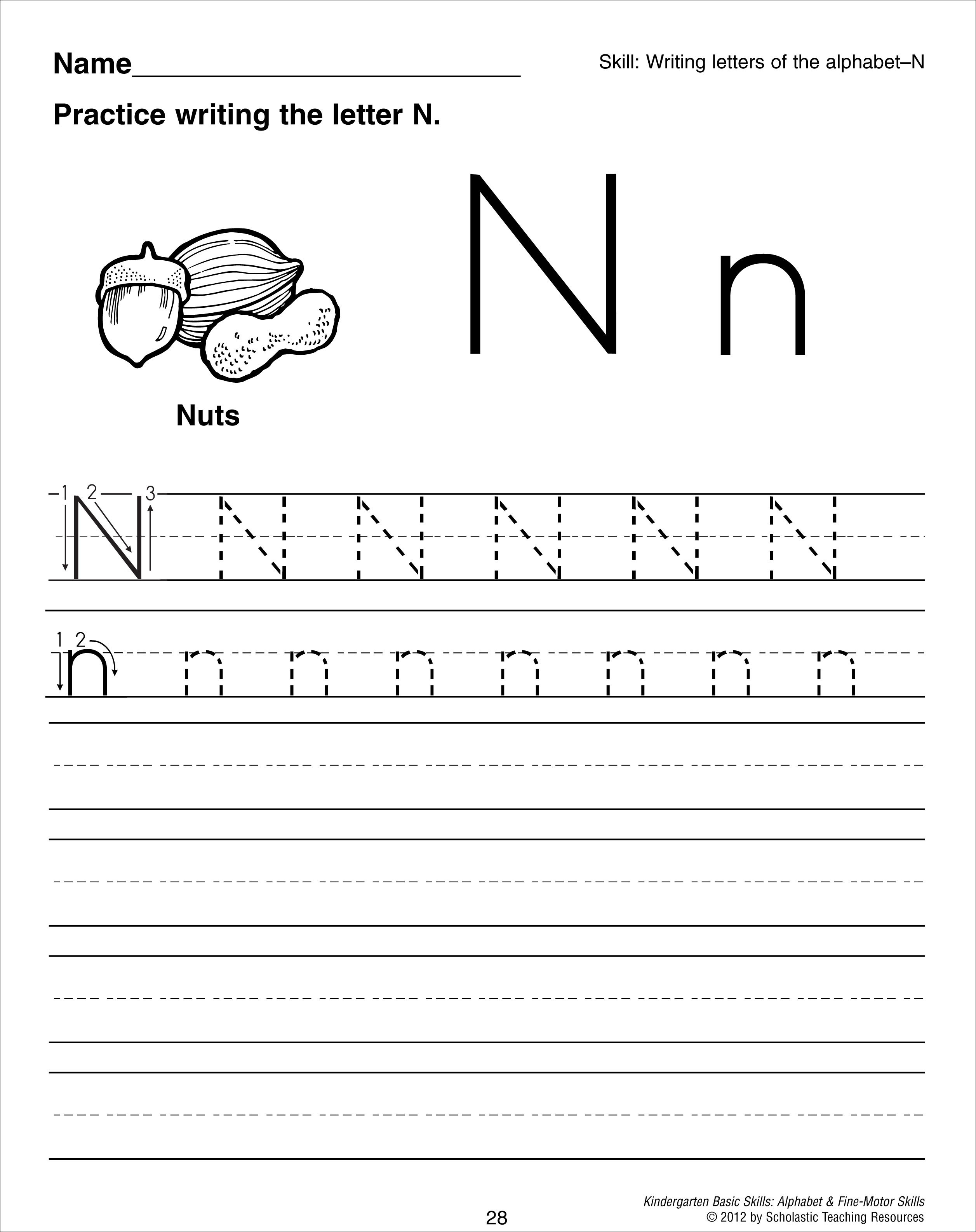 Preschool Letter N Worksheets Letter N Worksheets for Educations Letter N Worksheets