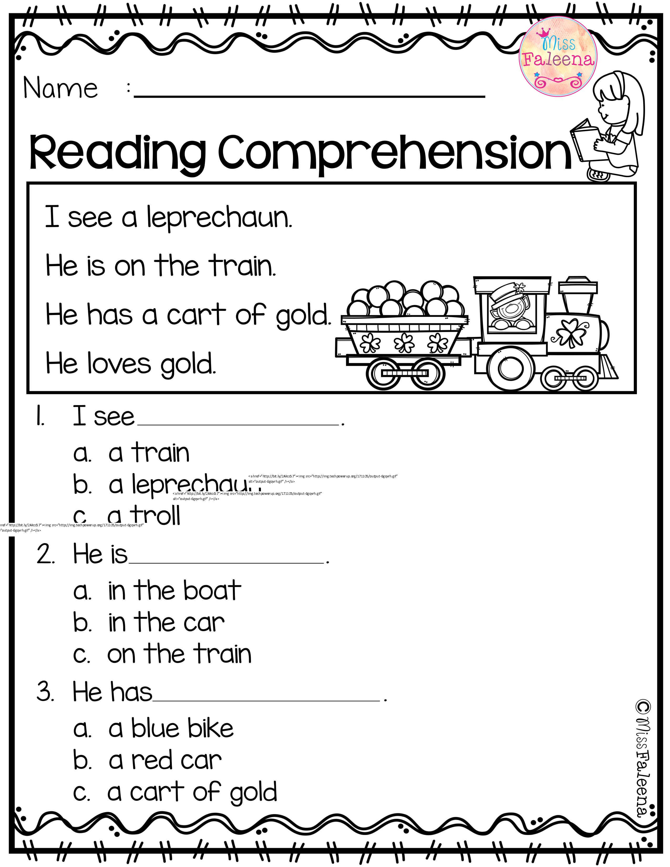 Preschool Reading Comprehension Worksheets March Reading Prehension