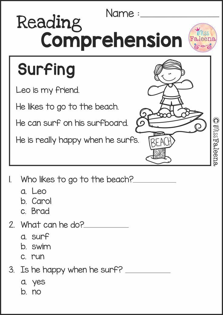 Preschool Reading Comprehension Worksheets Reading Prehension Set 2
