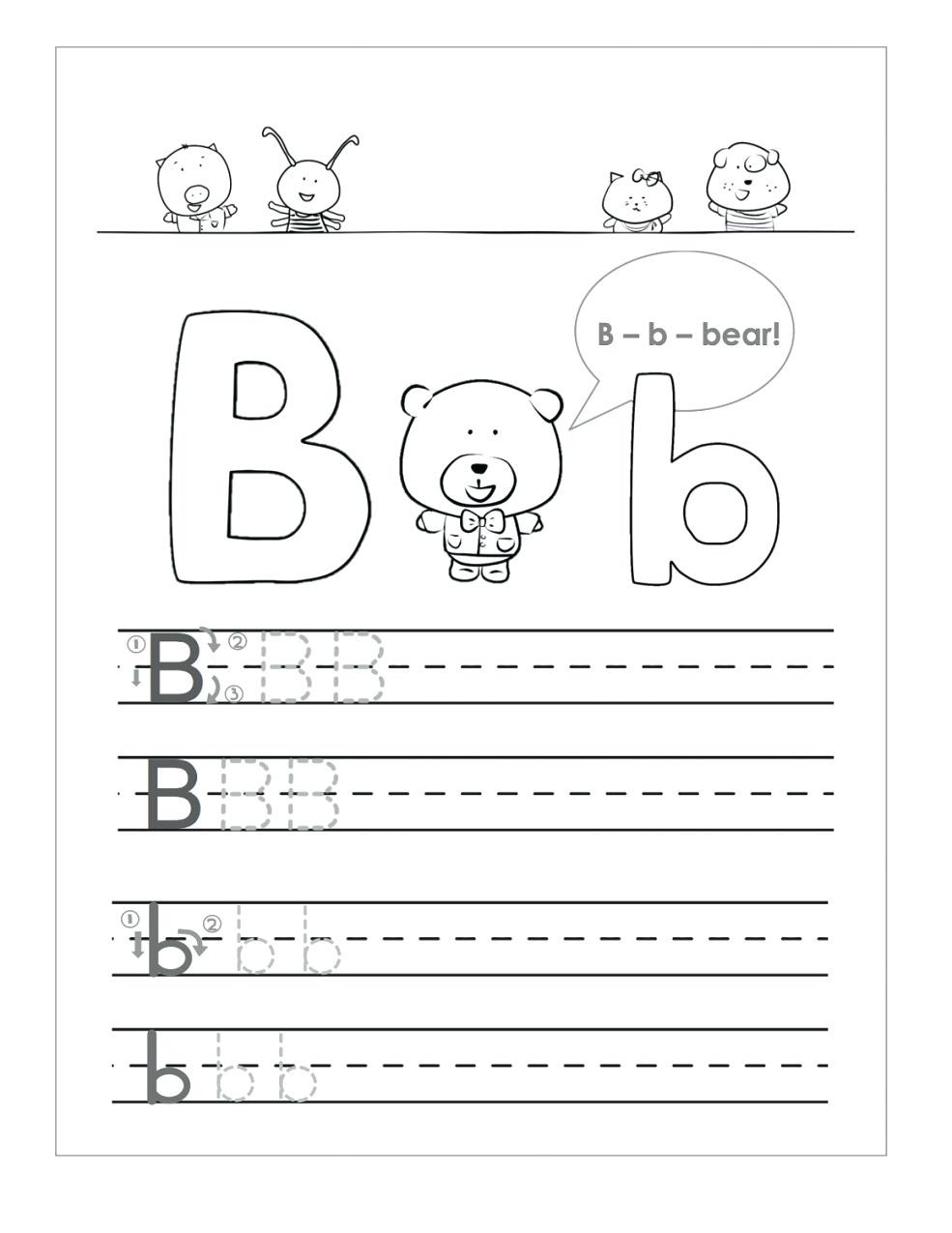 Preschool Worksheets Letter B Letter B Worksheets to Printable Letter B Worksheets