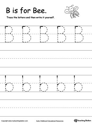 Preschool Worksheets Letter B Tracing and Writing the Letter B