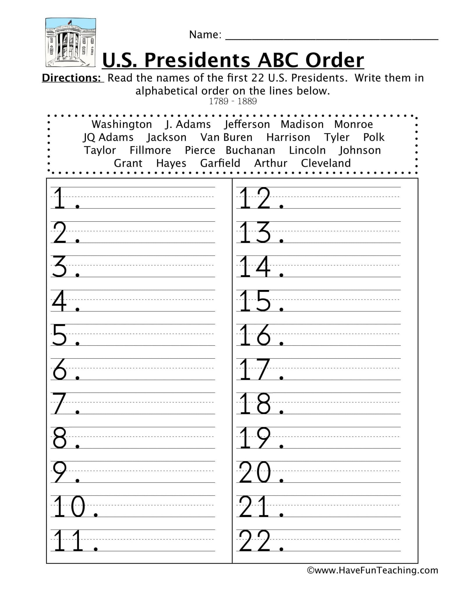 Printable Abc order Worksheets Abc order Worksheets First Grade