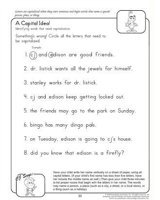 Printable Capitalization Worksheets Free Printable Grammar Worksheets for 6th Graders