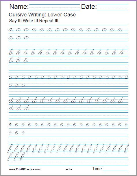 Printable Cursive Writing Worksheets 50 Cursive Writing Worksheets â­ Alphabet Sentences Advanced