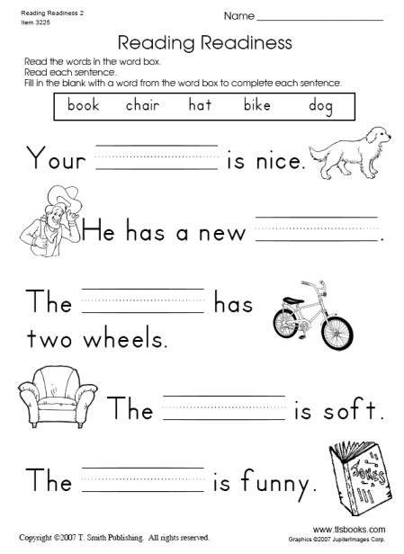 Printable First Grade Reading Worksheets Reading Readiness Worksheet 2