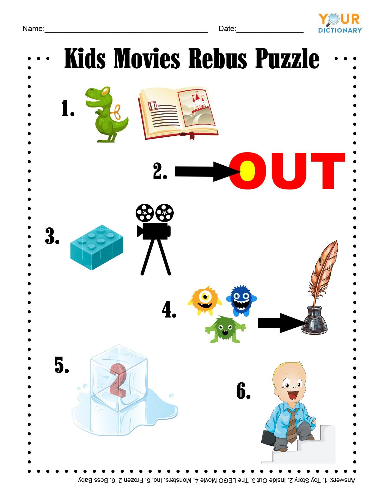 Printable Rebus Puzzles for Kids Fun &amp; Free Printable Word Games for Kids
