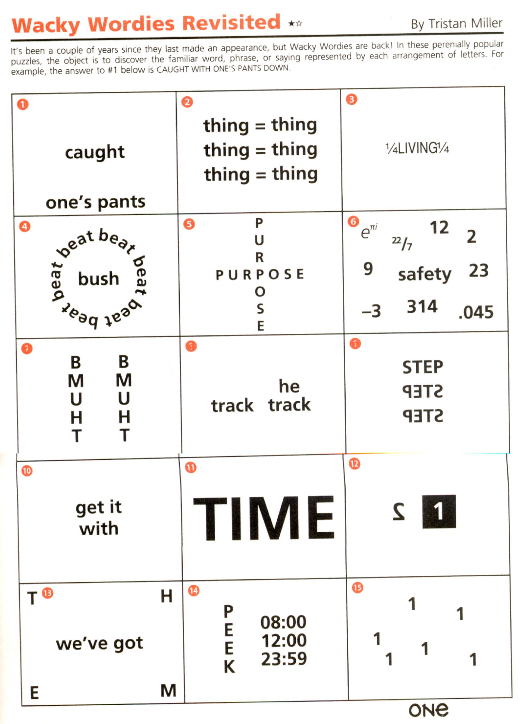 Printable Rebus Puzzles for Kids Rebus Puzzle Brain Teasers Worksheets