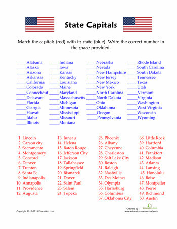 Printable State Capital Quiz States and Capitals Map Quiz 50 States and Capitals Quiz