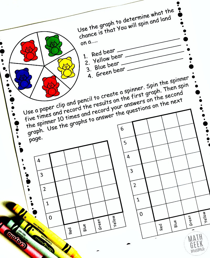 Probability Worksheet 4th Grade Simple Coloring Probability Worksheets for Grades 4 6 Free
