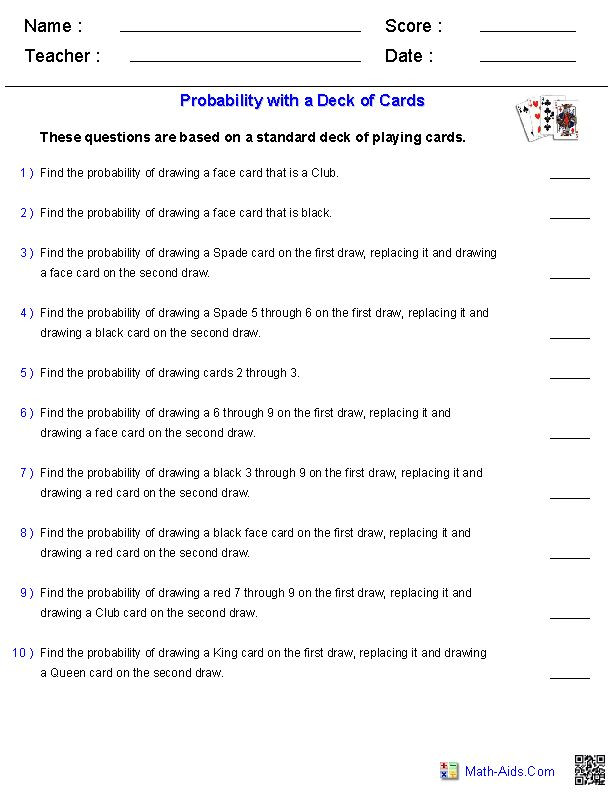 Probability Worksheet 6th Grade Probability Problems Worksheet In 2020 with Images
