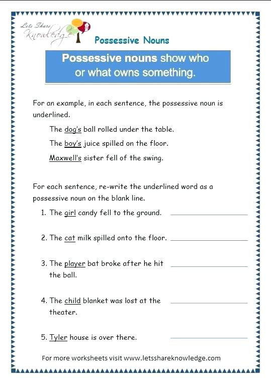 Pronoun Worksheets 5th Grade Nouns and Pronouns Worksheets Personal and Possessive