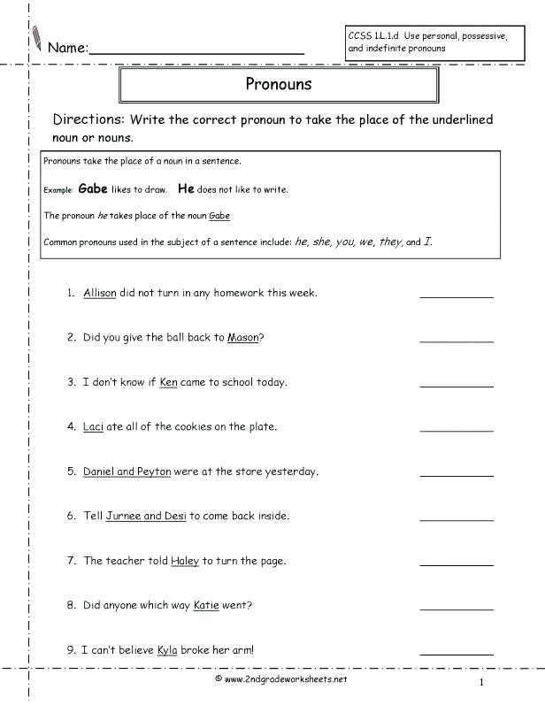 Pronoun Worksheets 5th Grade Nouns and Pronouns Worksheets Pronouns Worksheets Pronoun Rd