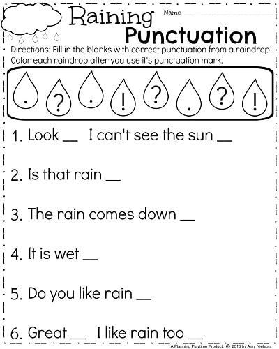 Punctuation Worksheets for Kindergarten Spring Kindergarten Worksheets