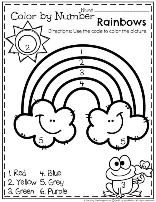 Rainbow Worksheets Preschool March Preschool Worksheets