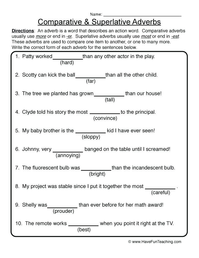 grade 3 worksheet on adverbs