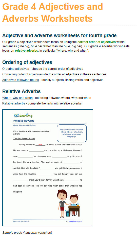 Relative Adverbs Worksheet 4th Grade Hundreds Of New Grade 4 Grammar Worksheets
