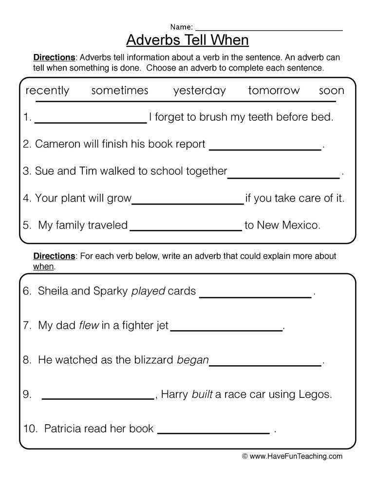 20 Relative Adverbs Worksheet 4th Grade Desalas Template