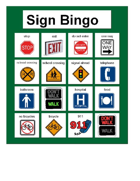 Safety Signs Worksheets for Kindergarten Bingo with Safety Signs Worksheet for Kindergarten 2nd