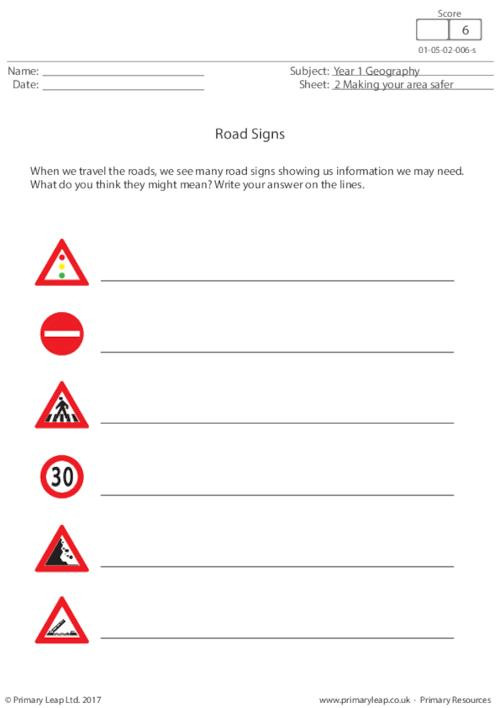 Safety Signs Worksheets for Kindergarten Geography Road Signs Worksheet